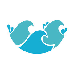 water waves ocean flat style icon