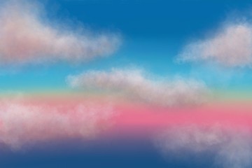 Color of sky with clouds for background, Soft clouds sky by hand drawn.