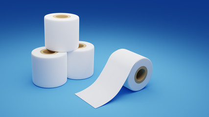 Roll of toilet paper isometrics. Special paper for wiping. paper product used in sanitary and hygienic purposes.3d illustration.