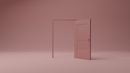 3d rendering the empty room with opened door