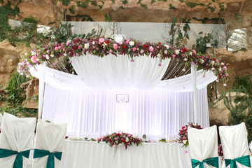 Beautiful decoration setup for wedding ceremony