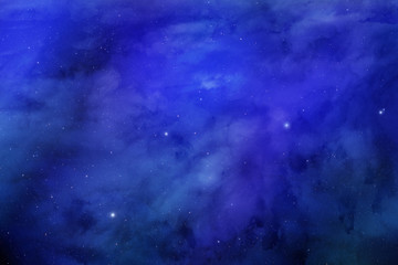 Obraz na płótnie Canvas Nebula and galaxies in deep, dark space. Abstract cosmos background. Starry sky.