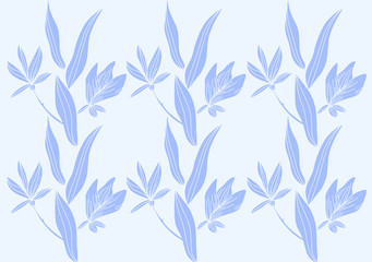 Fototapeta na wymiar Floral vector pattern. Light blue colors.