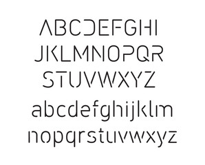 Thin font. Futuristic font. Cosmic Font. Vector alphabet set. Elegant light font. Minimal. Latin alphabet letters - stock vector
