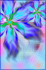 Computer graphics. Fractal texture in frame. Flower