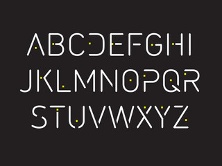 Fototapeta na wymiar Thin font. Futuristic font. Cosmic Font. Vector alphabet set. Elegant light font. Minimal. Latin alphabet letters - stock vector 