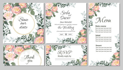 set of invitations  cards