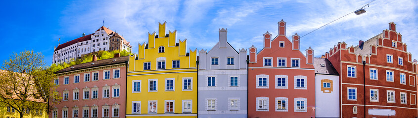 historic facades in Landshut - bavaria