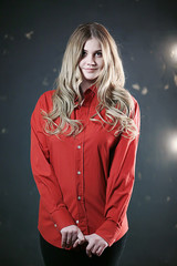 beautiful blonde xxl diet / overweight, concept fat beautiful young model