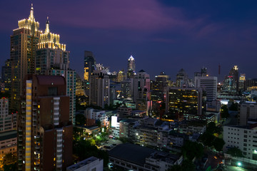 Fototapeta na wymiar City of Bangkok during sunset, Thailand