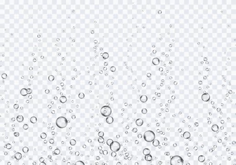Foto op Plexiglas Bubbles underwater texture isolated on transparent background. Vector fizzy air, gas or oxygen under water. Realistic champagne drink, soda effect template © Kindlena