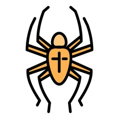 Cross spider icon. Outline cross spider vector icon for web design isolated on white background