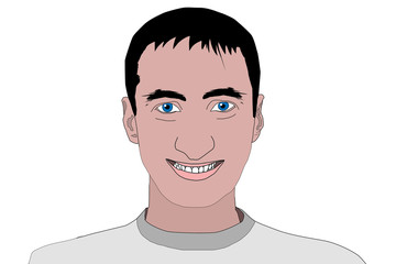 Hispanic man portrait, latin man smiling, illustration