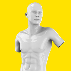 Modern statue on pop art background - 3D