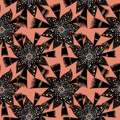 Nature seamless pattern background fantasy Cornflower plant, knapweed.