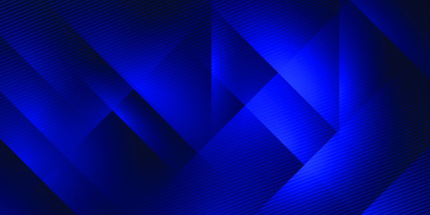 Obraz premium Blue Abstract Paper Cut Effect Vector Horizontal Banner Background