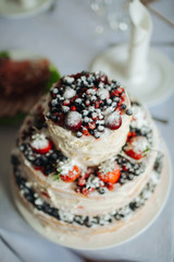 cake with berries