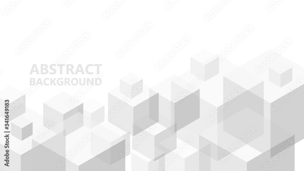 Poster vector abstract background with geometric gray cubes. modern abstract geometric background with grey