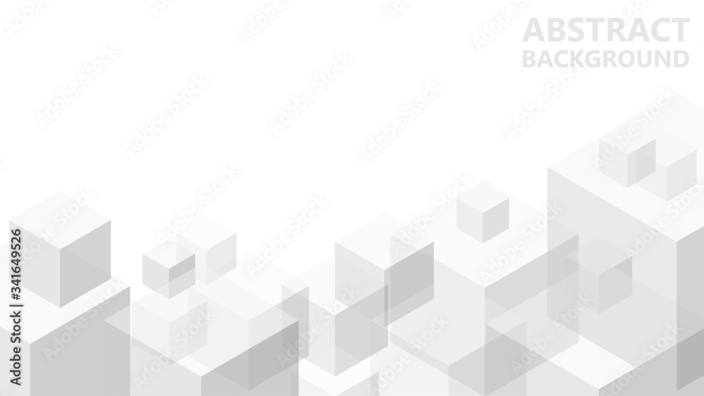Poster vector abstract background with geometric gray cubes. modern abstract geometric background with grey