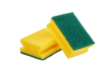 sponges for washing dishes on a white background isolation