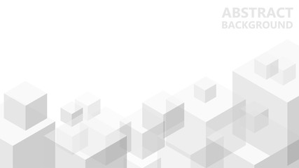 Vector abstract background with geometric gray cubes. Modern abstract geometric background with grey cubes. An excellent advertising poster, print, template for business report. 3D vector.