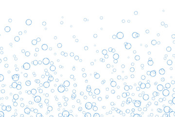 Obraz na płótnie Canvas Blue air Bubbles, oxygen, champagne crystal clear isolated on white background modern design. Vector illustration of EPS 10.