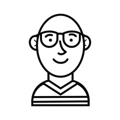 young man with eyeglasses avatar character icon