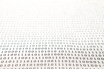 abstract background of binary code numbers on a white background