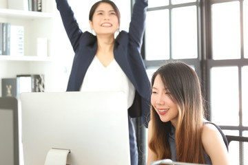 business woman working on laptop