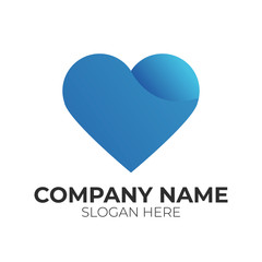 Vector icon, minimal line style, heart company logo design, business symbol concept