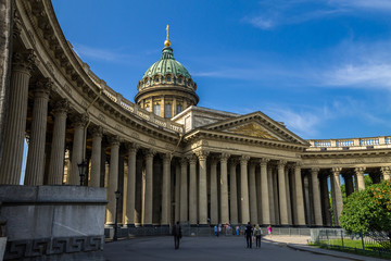 Fototapeta na wymiar Kazan Cathedral on Nevsky Prospekt in Saint Petersburg