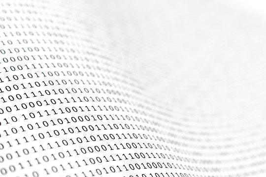 abstract background of binary code numbers on a white background