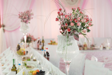 Beautiful white cool decoration wedding ceremony or party