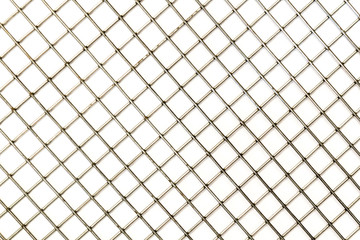 Insulated metal mesh with a square section on a white background