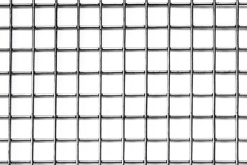 Insulated metal mesh with a square section on a white background