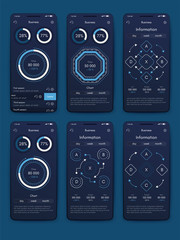 Modern infographic vector elements for business brochures. Use in website, corporate brochure, advertising and marketing. Pie charts, line graphs, bar graphs and timelines.