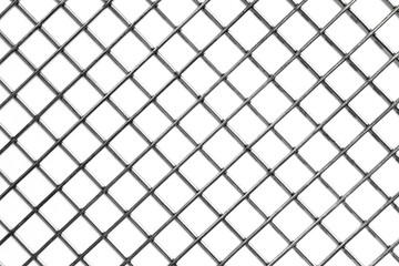 Insulated metal mesh with a square section on a white background