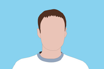 Portrait of man at blue background, illustration