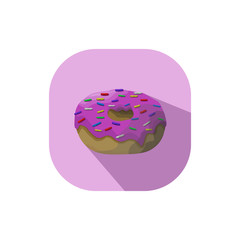 pink sweet donut vector