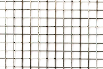 Insulated metal mesh with a square section on a white background