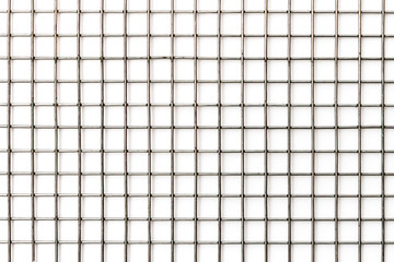 Insulated metal mesh with a square section on a white background