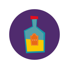 mexican tequila bottle block and flat style icon
