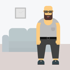 Bald bearded man vector graphic