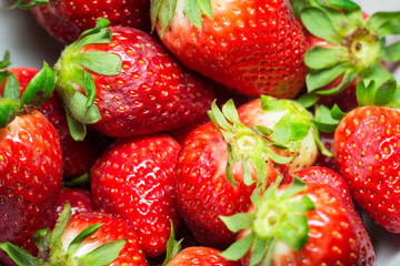 Photo session of fresh organic strawberries.