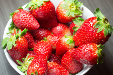 Photo session of fresh organic strawberries.