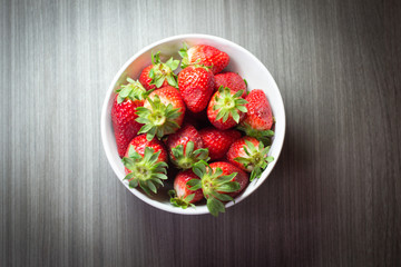 Photo session of fresh organic strawberries.