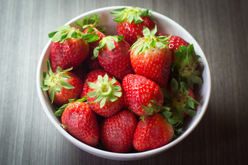 Photo session of fresh organic strawberries.