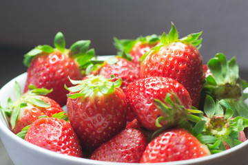 Photo session of fresh organic strawberries.