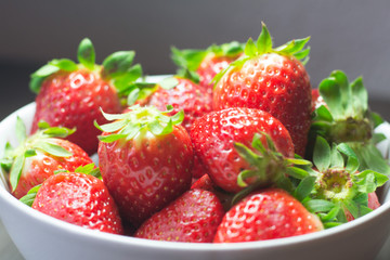 Photo session of fresh organic strawberries.