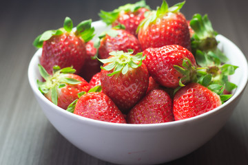 Photo session of fresh organic strawberries.